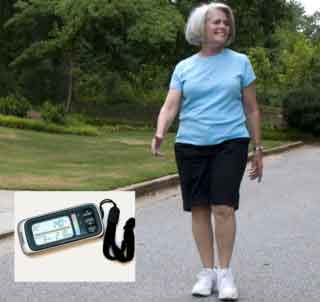 a woman smiling and walking