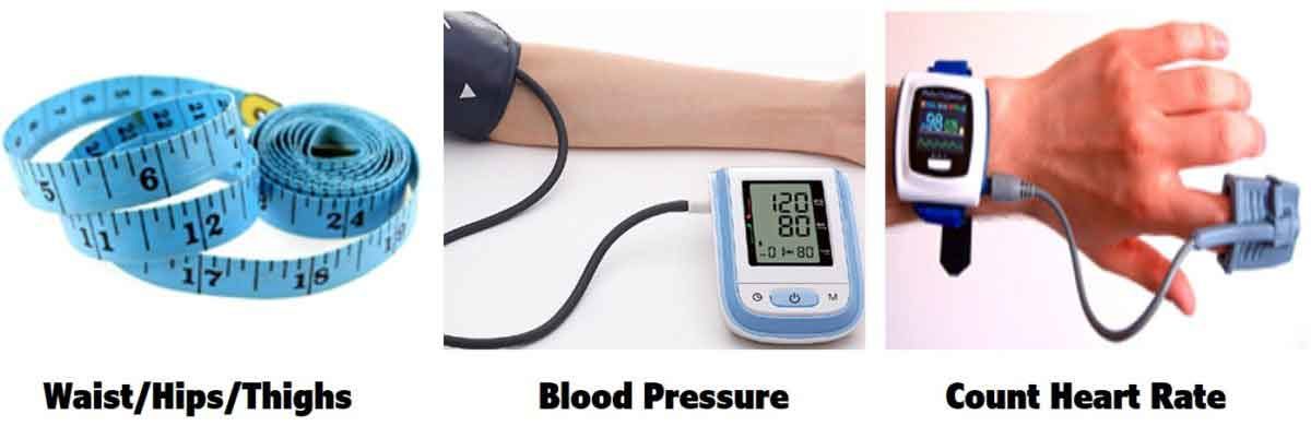 equipment to measure blood pressure waist and heart rate