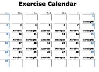 exercise calendar