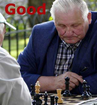 Old age man playing chess