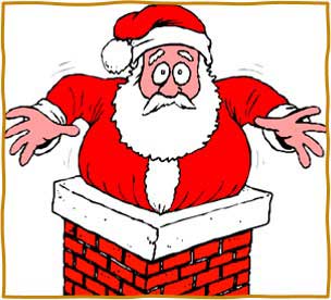 Santa stuck in chimney